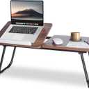 28.6" Foldable & Adjustable Laptop Bed Tray Table - Extra Large Portable Lap Desk with Phone Holder & Cup Holder, Lightweight & Sturdy for Working, Eating, Reading, Writing in Bed, Couch, Floor