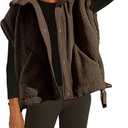 OPCAKM Women's Fuzzy Fleece Vest Oversized Sleeveless Sherpa Jacket Warm Button Down Gilet Outerwear with Pockets L