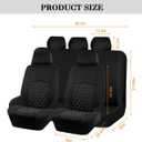 Car Seat Cover Full Sets, Polyester Foam Breathable Vehicle Split Front Rear Seat Protectors, Waterproof Automotive Interior Chair Cushion Pad Accessories, Universal Fit (Black)