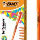 BIC Brite Liner Highlighters, Chisel Tip, 12-Count Pack of Orange Highlighters, Ideal Highlighter Set for Organizing and Coloring