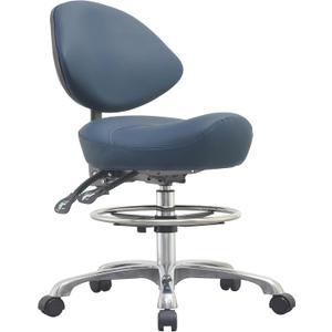 Rolling Saddle Chair with Back Support, Height Adjustable Ergonomic Saddle Stool Chair with Wheels for Dental Hygienist,Salon,Esthetician