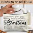 Minimalist Christmas Makeup Bag for Women, Funny Family Merry Christmas Santa Claus Cosmetic Bags, Farmhouse Xmas Winter Holiday Zipper Makeup Pouch for Purse