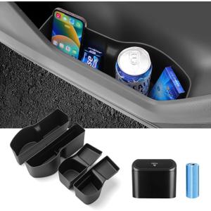 Car Door Side Storage Box and Trash Can for Honda CR-V 2023-Present, 4 Compartments, Black, Matte, Scratchproof, 9L Capacity, 50 lbs Max Weight, Easy Install