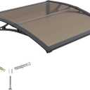 Door Awning 32"x40" Window Awning for Doors Canopy Exterior, Polycarbonate Cover for House Porch Patio Deck, UV Rain Snow Sunlight Protection, Hollow Sheet, 32x40in