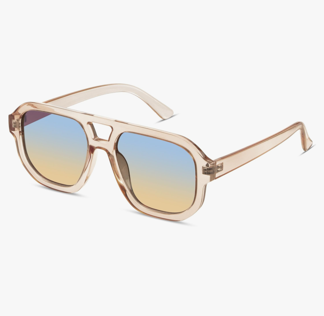livho Trendy Polarized Square Aviator Sunglasses Women Men Square Eyewear Frame, Retro Sun Glasses for Women Men 2025 Shades