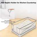 Livabber Guest Napkin Holder, Metal Bathroom Paper Hand Towel Storage Modern Napkin Tray Caddy for Countertop, Table Kitchen, Dinning Room (Chrome, Marble Base)