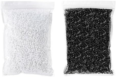 Fuse Beads, 2500 Black and 2500 White Melty Beads, Compatible with Perler and Hama, 2 Pack