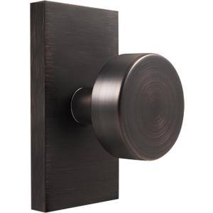 Oil Rubbed Bronze Door Knobs, Passage Door Knobs Door Handles for Hall and Closet Keyless Rectangle, Oil Rubbed Bronze