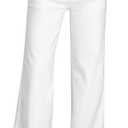 roswear Women's Wide Leg Jeans Casual High Waisted Stretch Baggy Loose Denim Pants, Size: Large