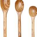 3 Piece Wooden Spoons for Cooking Spoon Set Wood Cooking Utensils Serving Spoon Kitchen Spatula Large Mixing Spoon Long Baking Ladle Bamboo Stirring Non Toxic Spoons Kitchen Tools Utensil (14" & 12" &10")