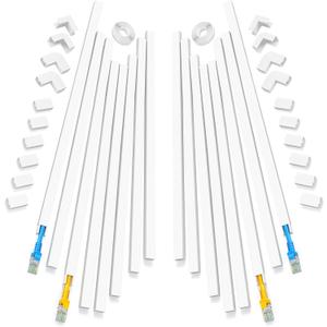 250in Cord Hider, One-Line Cable Hider, Yecaye Small Cord Covers for Wires on Wall System, Cable Raceway Kit for Max 2 Cords, Wire Hiders for Tv on Wall, Wire Hider, 16XL15.7in W0.59in H0.4in, White