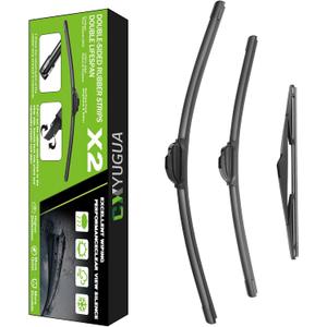 Wiper Blade Replacement for Sportage 2011-2016, Windshield Wiper Blades 24"+18" With Rear Wiper 12" (Set of 3) U/J HOOK, Double Sided Rubber Strips and Longer Life