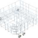 WD28X31819 WD28X10284 Lower Dishwasher Rack Replacement Parts for GE Lower Dish Rack Dishwasher Roller Wheels GE GSD2100V55BB GSD2100V70BB GSD2100V55WW Built-In Bottom Dishrack Assembly 1 Pcs
