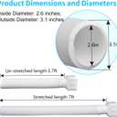 Prestantious 7ft Long Gutter Downspout Extensions, 3.1 OD Downspout Extender Drainage Pipe for 2"3" Downspout and 3"4"Downspout, Flexible Pipe Stretched Length 7ft, White,1-Pack