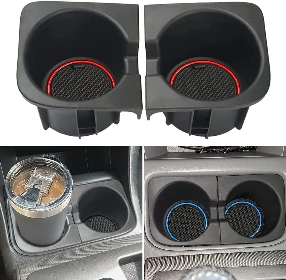 Console Cup Holder Inserts Replacement for Toyota Tacoma 2005 to 2017 TPE Drink Bottle Hold Replace 66991-04012,66992-04012