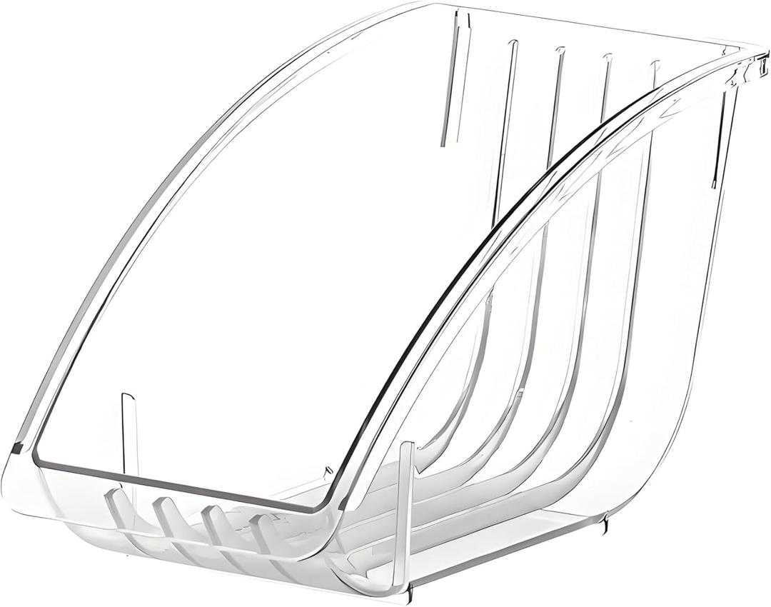 Kitchen Dish Storage Rack Desktop Organizer Cabinet Plastic Dinner Plate Pot Lid Rack Simple Pot Lid Dinner Plate Storage Rack (Transparent Color)