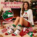 6 Pairs Christmas Fuzzy Socks for Women Cozy Warm Fluffy Winter Slipper Socks Cute Funny Holiday Gifts for Family Friends
