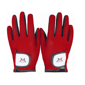 MAZEL Kids Golf Gloves for Youth Toddler Boys Girls, Right & Left Hand (1 Pair) Mircofiber Breathable Junior Golf Gloves, White Red Pink Blue Black Stars Color,Age 2-8, (Large, Red)