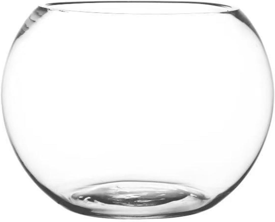 1 piece Bowl Glass Vase,Bubble Bowl, Fish Bowl for Wedding, Lotus hydroponic Plants, Home Decoration, can be Used as a Fish Tank (7.9IN)