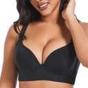 Plus Size Push Up Bras for Women Hide Back Fat Smoothing Bra Underwire Support Bras (40C, Black)