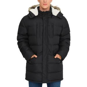 Men's Long Winter Coats Warm Water Resistant Puffy Hooded Windbreaker Insulated Thicken Jackets with Hood (Black, XXXL)