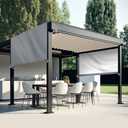 Universal Pergola Replacement Canopy Outdoor Canopy Shade Cover Waterproof Shade Top Cover for Outdoor Patio Porch Backyard(12 x 10 ft,Gray)