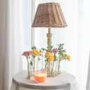 Test Tube Vases for Flowers，Small Plant Propagation Station，S Shape Plant Terrarium with Wooden Stand(Light Wood)