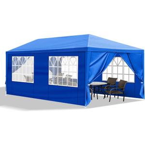 10x20 Canopy Tent Party Tent with 6 Sidewalls, Blue