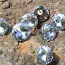 30PCS 30mm/1.18" Crystal Upholstery Tacks, Clear Crystal Head Upholstery Nails, Imitate Diamond Buttons for Tufting DIY Crafts Sofa Bed Headboard Wall Decoration