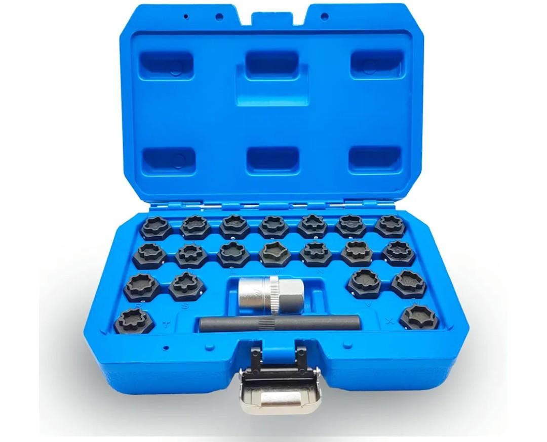 22PCS Wheel Lock Nut Key Kit - Compatible with Audi 2002-2012, Anti-Theft Lug Nut Removal Tool & Screw Remover