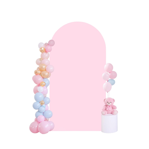 7.2FT Baby Pink Arch Cover,Spandex Fitted Wedding Arch Stand Covers Round Top Chiara Backdrop Cover for Birthday Party Ceremony Banquet Decoration