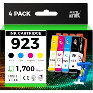 923 Ink Cartridges Combo Pack 4 Pack Replacement for HP 923 Ink Cartridges for HP Printers Compatible with HP OfficeJet Pro 8130e OfficeJet Pro 8135e 8138e 8122e 8139e 8120e Ink,Without Chip