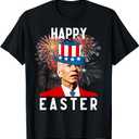 Joe Biden Happy Easter For Funny 4th Of July T-Shirt for Women Men (Black, XL)