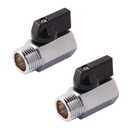 1/2" Brass Mini Ball Valve NPT Female x Male Shut-Off Valve (Pack of 2)