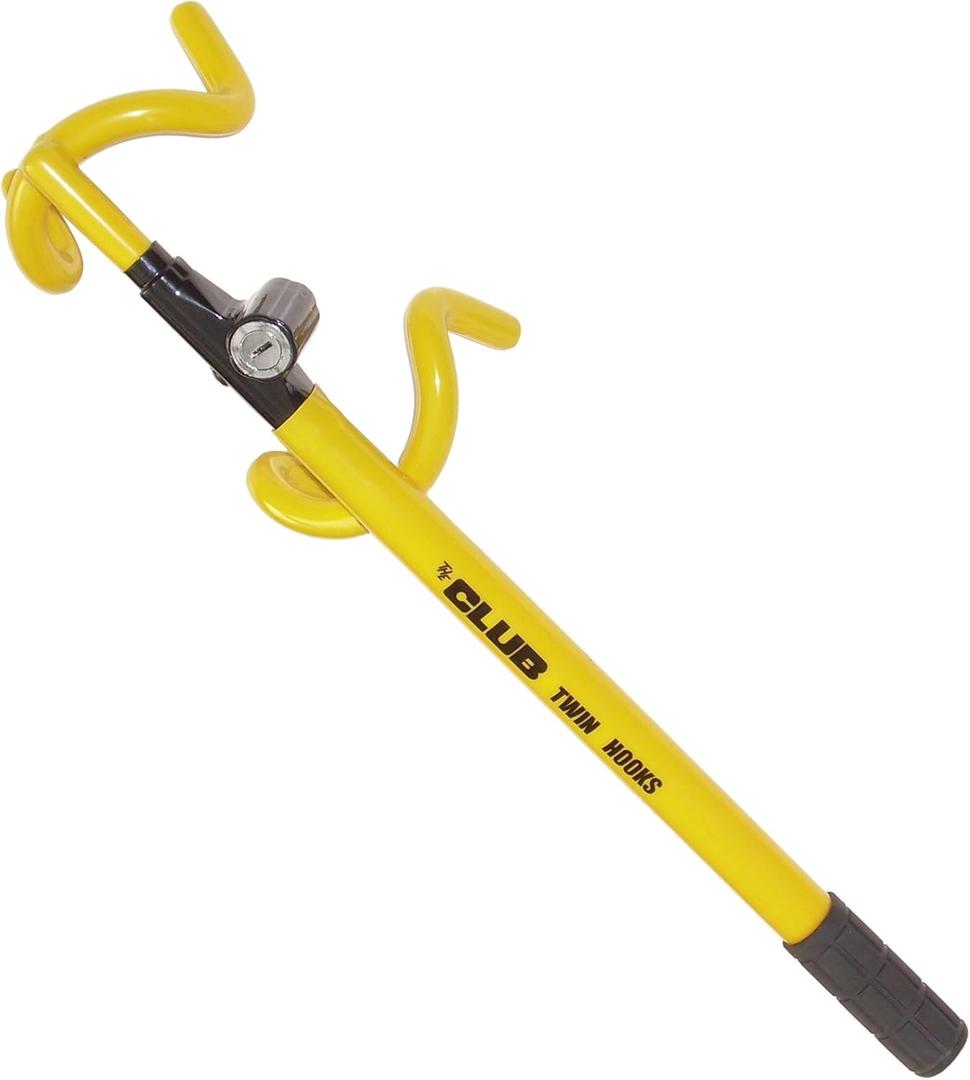 Winner International The Club 3000 Twin Hooks Steering Wheel Lock, Yellow