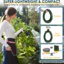 Non-Expandable Garden Hose 100 FT, Lightweight Hose with 10 Function Spray Nozzle, Kink-Free Flexible Water Hose, Durable, Leak-Proof, 360 Swivel Connectors, Portable Storage Strap