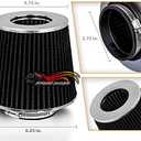 Rtunes Racing Universal Clamp-On Air Intake Filter Dry Washable Cone Air Filter Replacement for Car Truck SUV Engine Air Cleaner (2.75")