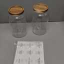 CZHQSMZ Set of 2 Large Glass Jar with Airtight Acacia Lid and 132 Kitchen Pantry Labels, Clear Glass Food Storage Jars Containers for Rice Flour Pasta Sugar Coffee Cookie and More(98 Fl Oz/2800 Ml)