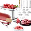 Stainless Steel Meat Grinder Attachments for Mixers, Meat Grinder, Sausage Stuffer, Perfect Grinder Attachment, Dishwasher Safe