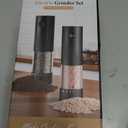 Electric Salt and Pepper Grinder Set - Rechargeable Automatic Salt and Pepper Shakers, Kitchen Appliances with External Adjustable Coarseness, Larger Hopper for Cooking, Home Gifts(2 Pack,Black/Black)