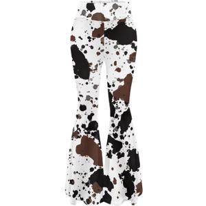 Amzbeauty High Waist Yoga Flare Pants Soft Breathable Bell Bottom Pants for Woman (Large, Cow Spots) Amzbeauty High Waist Yoga Flare Pants Soft Breathable Bell Bottom Pants for Woman (Large, Cow Spots)