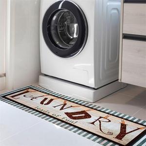 ABREEZE Large Laundry Room Rug 20''x59'' Farmhouse Laundry Mats Runner Kitchen Rugs Washhouse Mat Rubber Floor Carpet for Home Decor Mudroom Rug (1'8" x 4'11" (Runner), Green