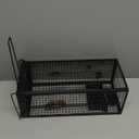 2-Pack Rat Traps Humane Live Mouse Vole Chipmunk Trap Cage for Indoors and Outdoors (Black)