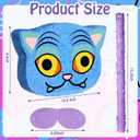 Sosation Cat Piata 12.5 x 9 Inch Blue Cat Shaped Piata with Blindfold Bat for Purple Birthday Decoration Friendship Fans Favor Decoration Wedding