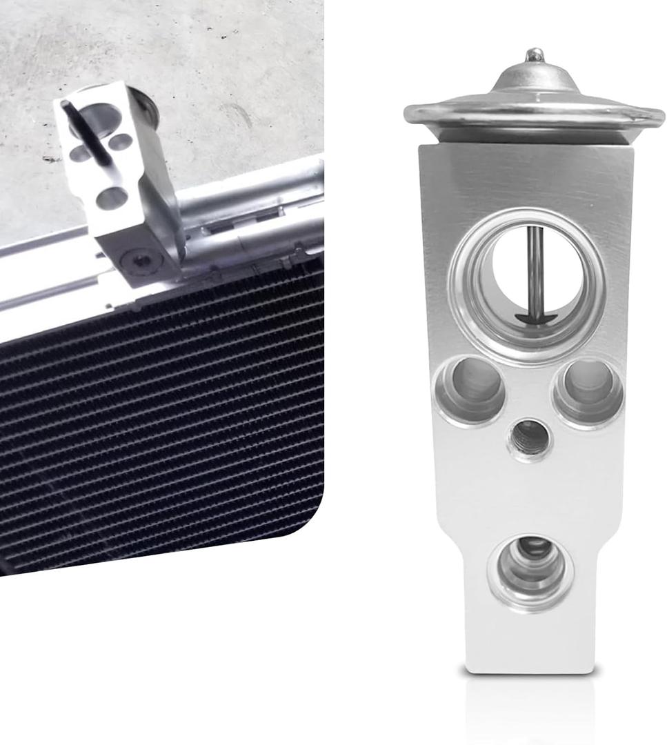 A/C Expansion Valve, High and Low Temperature Resistant Air Conditioning System Parts, Throttling and Pressure Reducing Expansion Valve, Universal for Most Cars SUVs (Silver)