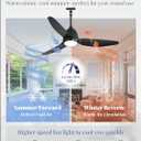 42 In Outdoor Ceiling Fan with Light, Plug-in Ceiling Fans with Waterproof IP65, Smart APP Remote Control, 6-Speed DC Motor, Dimmable 3CCT, Hanging Fans with Cord for Gazebo Patio Porch (Black)