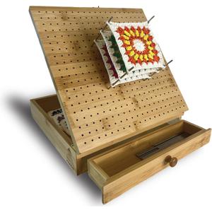 Crochet Blocking Boards+Multifunctional Container+Pins for Granny Square Blocking Boards+Compact Measurements of 11"x11"x3"