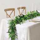Artificial Willow Leaves Vine Twigs 2Pcs 6.2Ft Silk Greenery Garland Fake Hanging Ivy Plants Green Leaf Garlands Decoration for Table Centerpieces Indoor Outdoor Home Wedding Arch Birthday Party