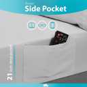 DREAMCARE King Size Sheets Set - 6 pcs Breathable Cooling Bed Sheets - up to 21" Extra Deep Pocket King Sheet Set with Side Pockets - Extra Soft 100% Brushed Hypoallergenic Hotel Luxury Bedding L-Gray
