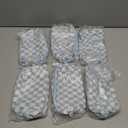 PAZIMIIK Checkered Makeup Bag for Purse Portable Zipper Make Up Pouch Small Cosmetic Case for Travel Accessories (6PCS Blue)